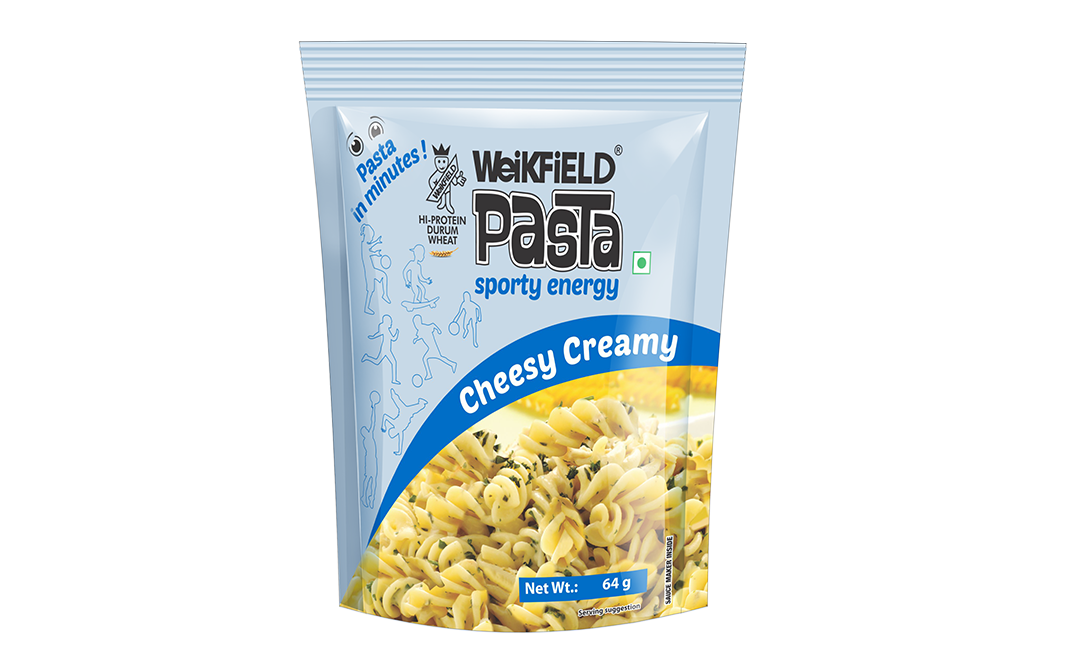 Weikfield Pasta Sporty Energy Cheesy Creamy   Pack  64 grams